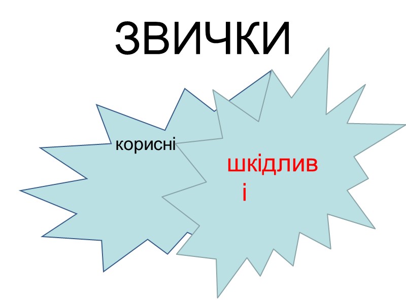 ЗВИЧКИ корисні шкідливі